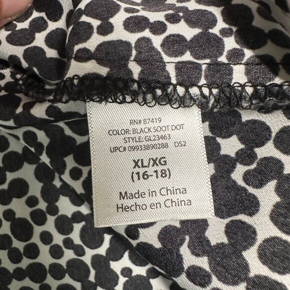 George Womens XL 16-18 Black White‎ Polka Dot Sleeveless Button Up Blouse Tank - Picture 9 of 12